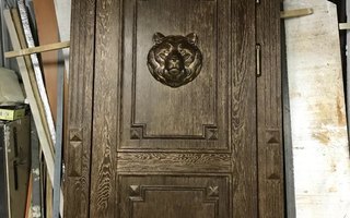 металлическая дверь, отделка массив дерева, модель ДМД - 91 с одним замком